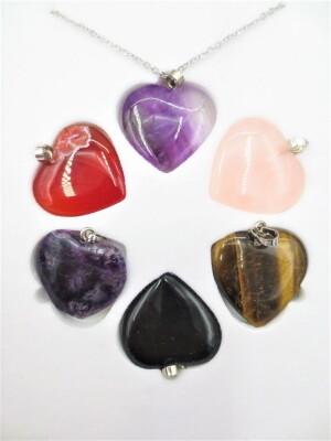 Edelsteen hanger set van 6 stuks met ketting