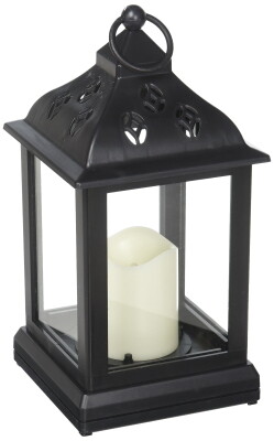 Graflantaarn met kaars 33 cm - op batterijen - timer -