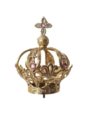 Kroon PLASTIC VERGULD MET STENEN Ø 5.5 cm