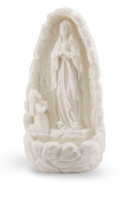 wijwatervatje Lourdes 20 cm marmerstof