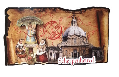 Magneet Scherpenheuvel  "PERKAMENT"  9 x 5 cm