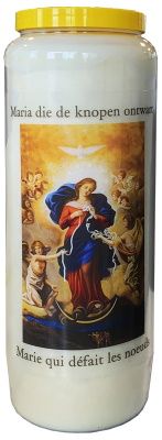 Noveenkaars ONZE LIEVE VROUW DIE DE KNOPEN ONTWART   - IN NEDERLANDS EN FRANS