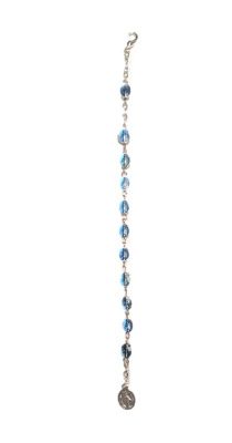 Armband met blauwe medailles van Olv Wonderbare 21 cm