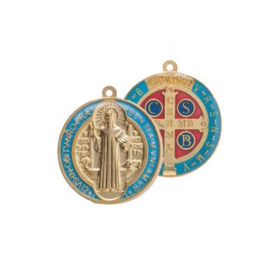 Medaille Benedictus 25 mm METAAL GLANZEND