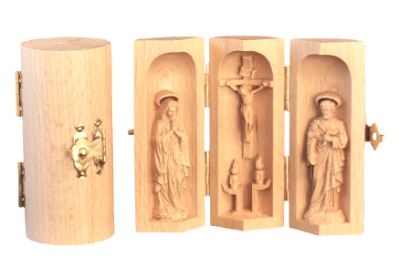 Triptiek Olv Lourdes & St Jozef 8 x 9 cm -HOUTSNIJWERK- Triptiek Olv Lourdes & St Jozef 8 x 9 cm -HOUTSNIJWERK-