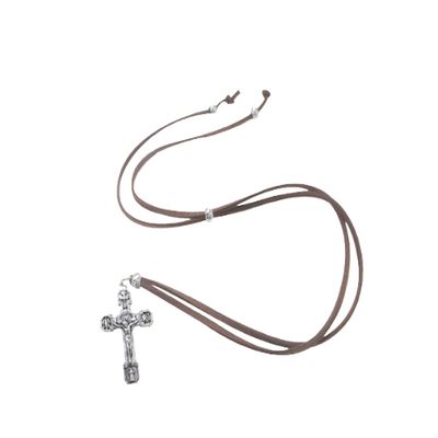Kruis van vergeving 4.3×2.7cm METAAL+ koord