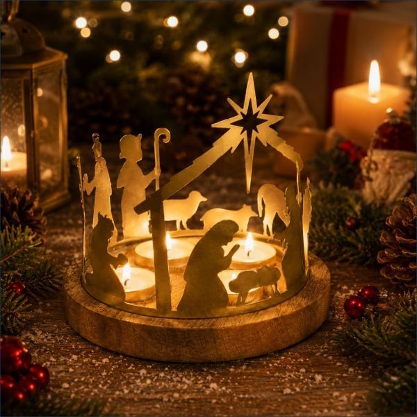 Kerstset Theelichthouder voor 4 stuks