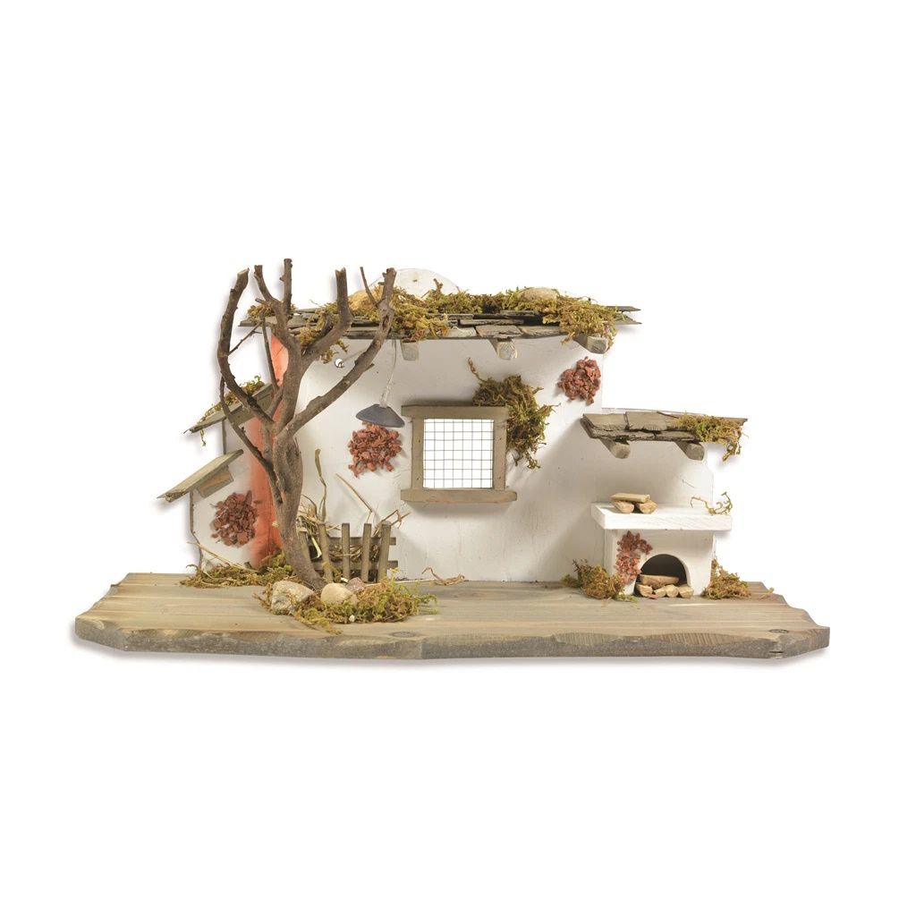 Kerststal voor 9 - 12 cm figuren Met verlichting (LED)