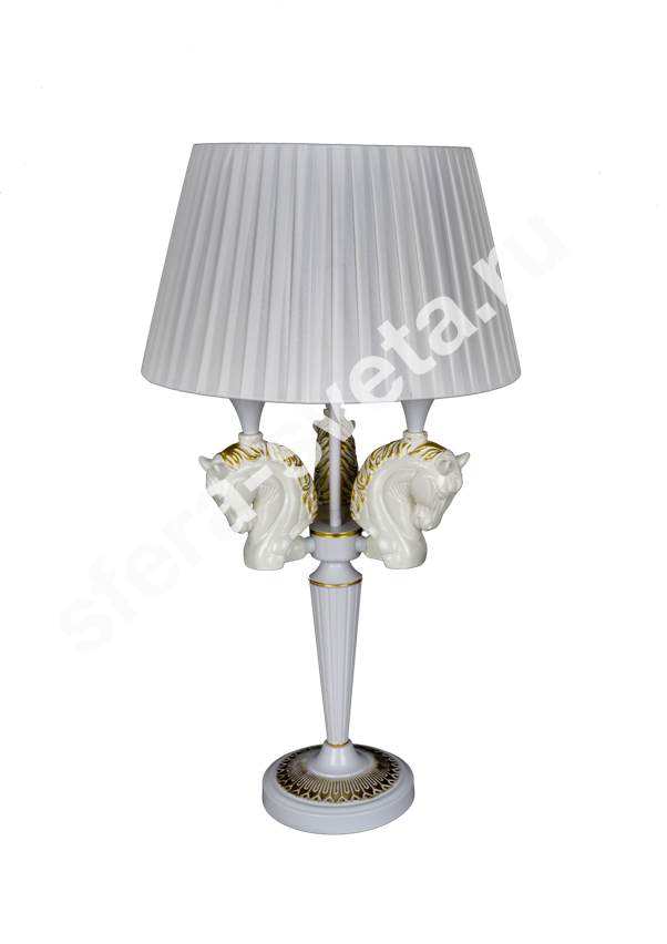 Настольная лампа Лошади H1958K/3 SWH+GD Veneto Luce