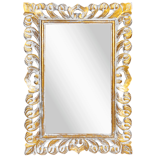 Зеркало Римини Премиум 50х70 см inside 32х52 см White Gold Wash