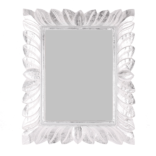 Зеркало Лейла 50х60 см inside 32х42 см White Silver