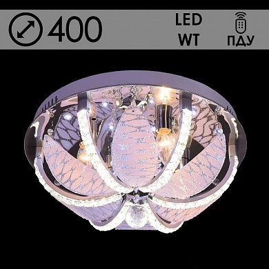 Люстра 55233/400 CR хром 4х40W E14 LED-WT+WT ПДУ d400, SDA20