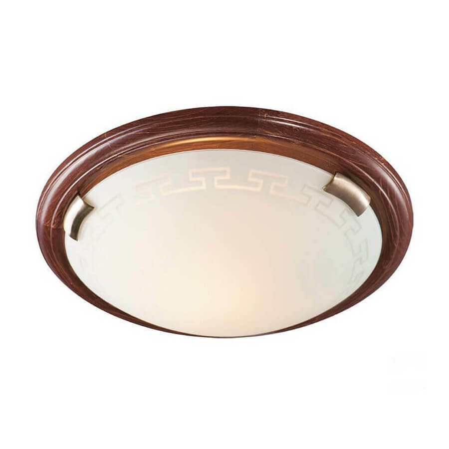 Светильник из дерева СОНЕКС 160/K SN 099 GRECA WOOD стекло E27 2*60W D360 80x360 бронз./корич.