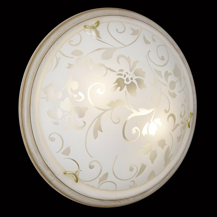 Светильник из дерева СОНЕКС 156/K SN 102 PROVENCE CREMA стекло E27 2*60W D360 90x360 зол./беж.