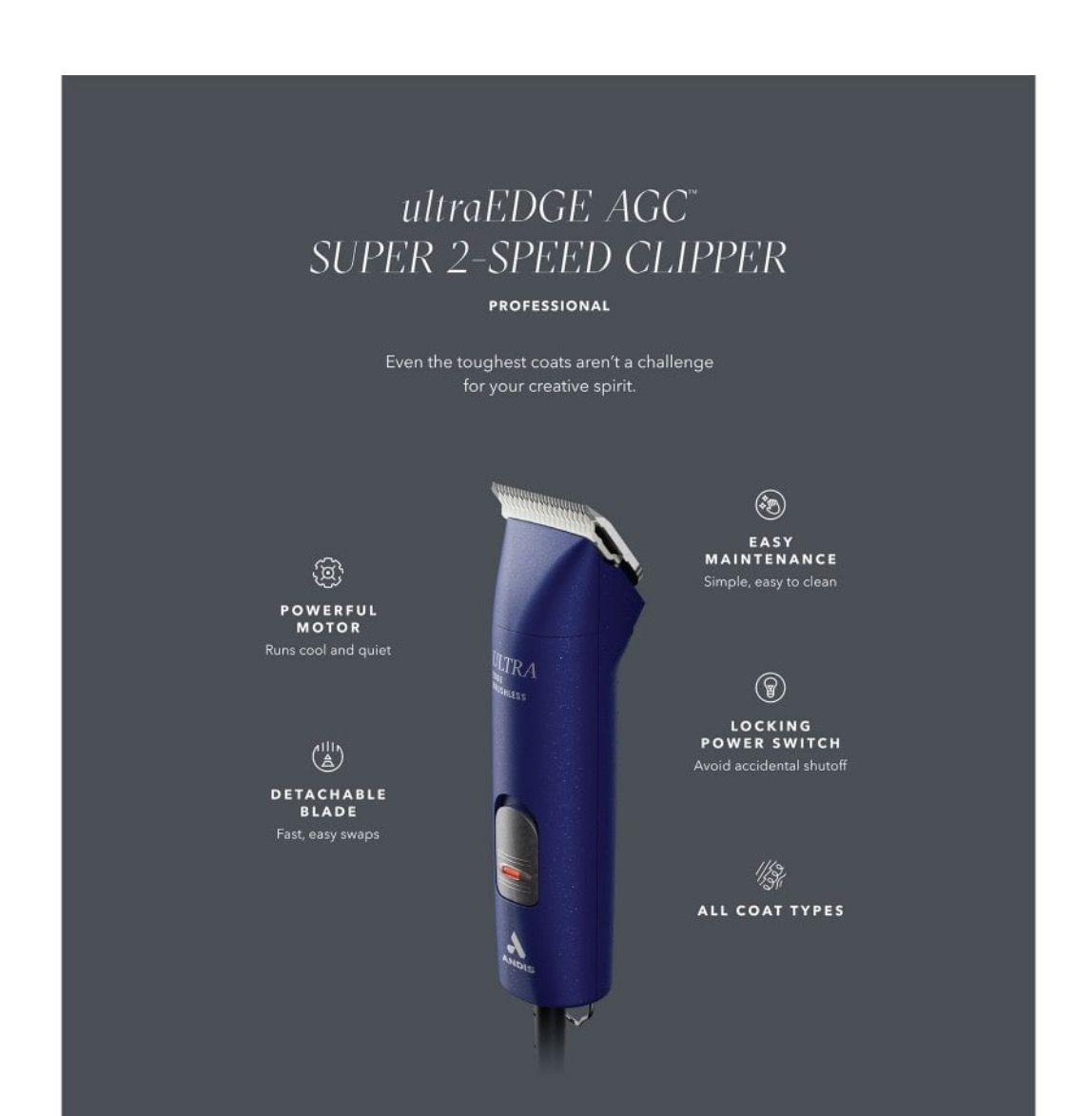 Andis Ultraedge Clipper 2- Speeds Corded Andis Ultraedge Clipper 2- Speeds Corded