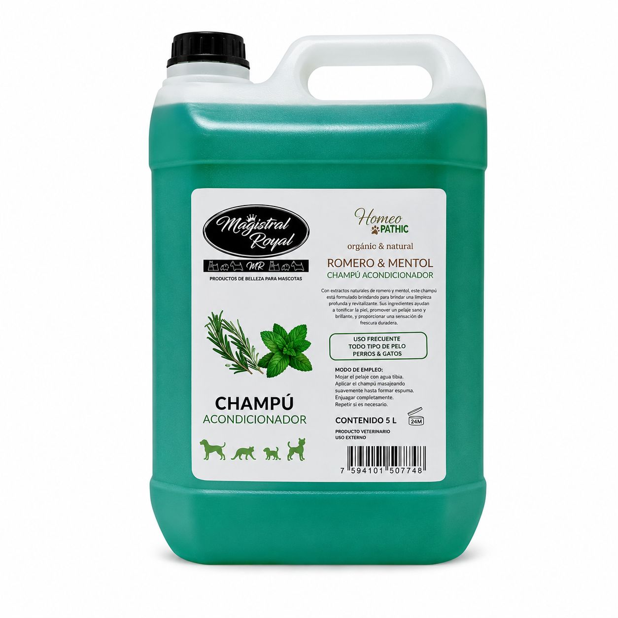 Magistral Royal Shampoo Romero y Mentol Homeopatic Line-Fitoterapia 5L Magistral Royal Shampoo Romero y Mentol Homeopatic Line-Fitoterapia 5L