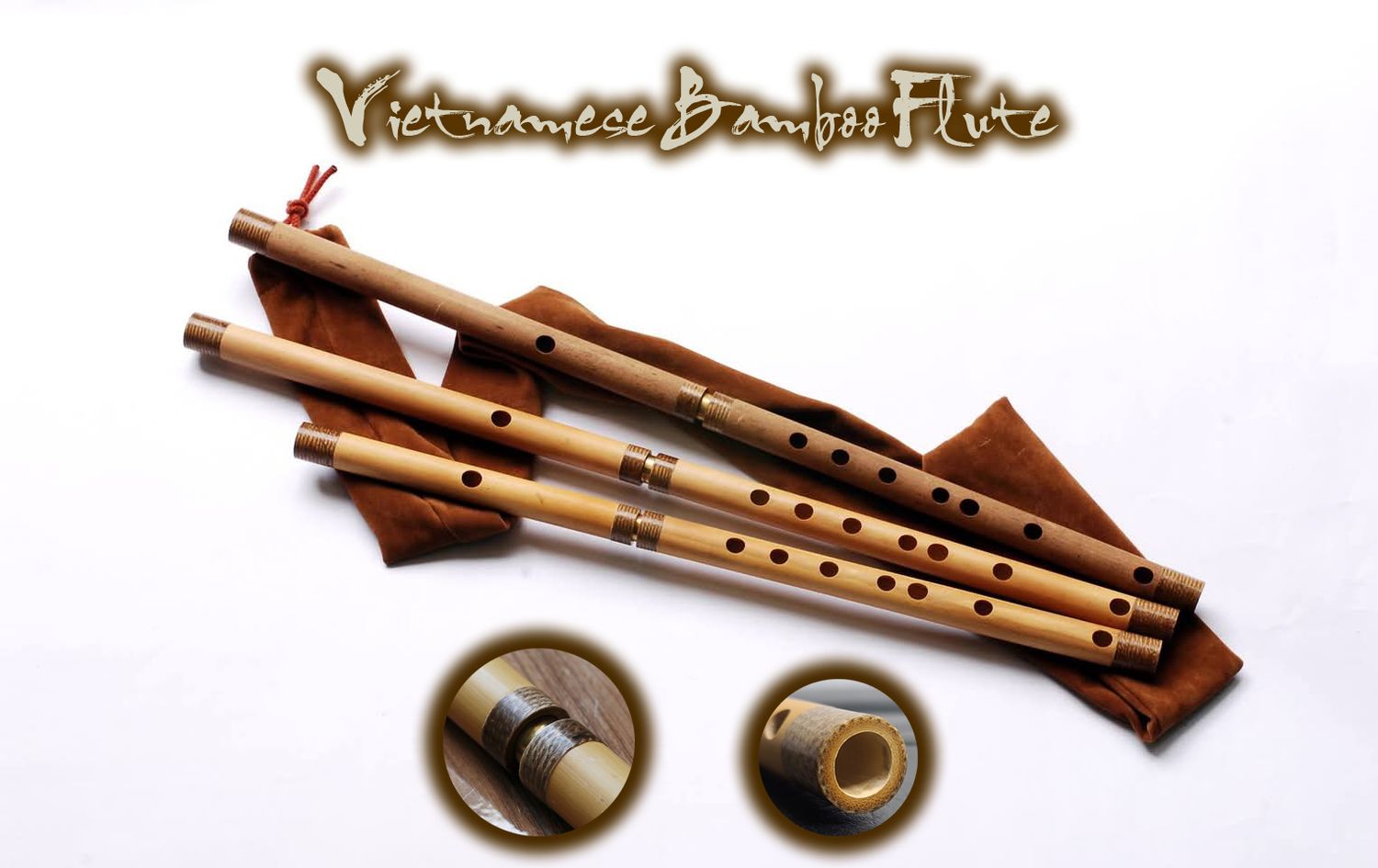 Vietnamese Bamboo Flute, 2 Piece Coupling Flute, Change Audio Frequency, Made From A Leading Artisan, Perfect Quality, Key Bb/C/D/A.