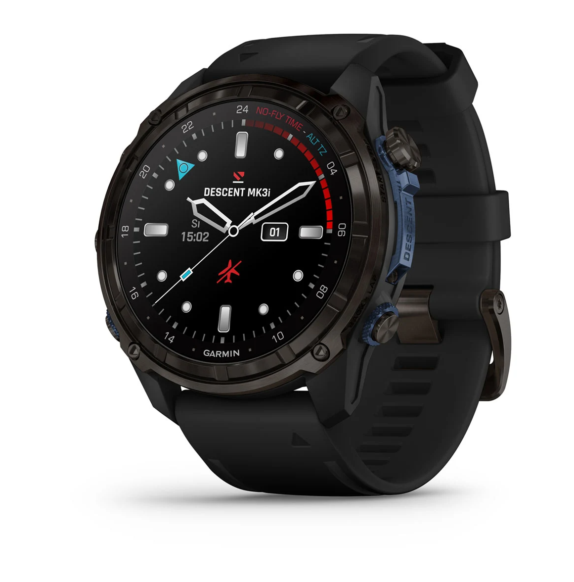 Смарт-годинник GARMIN Descent Mk3i 51mm Carbon Gray DLC Titanium with Black Silicone Band