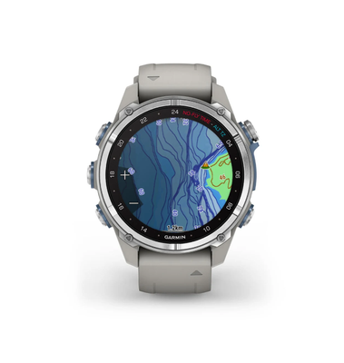 Годинник Garmin Descent Mk3 43mm Stainless Steel with Fog Gray Silicone Band