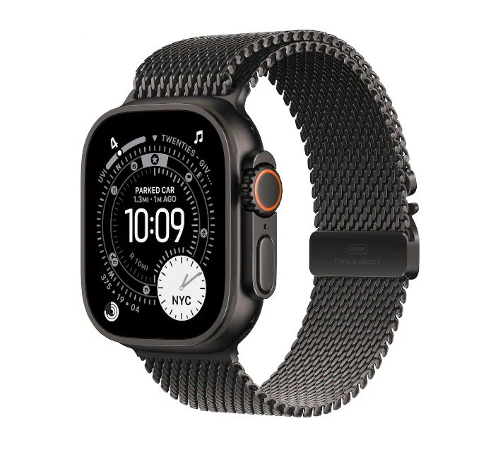 Apple Watch Ultra 3 GPS + Cellular 49mm Black Titanium Case with Black Titanium Milanese Loop Medium (MF1Q4)