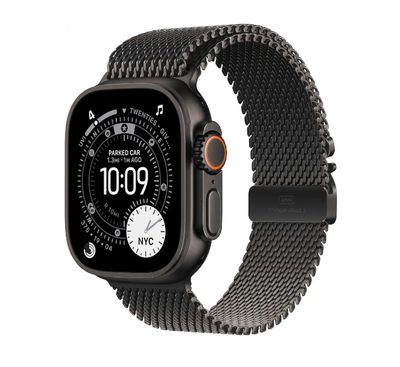 Apple Watch Ultra 3 GPS + Cellular 49mm Black Titanium Case with Black Titanium Milanese Loop Medium (MF1Q4)