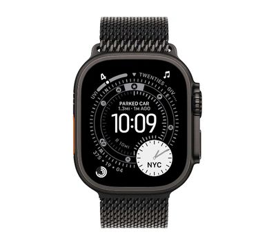 Apple Watch Ultra 3 GPS + Cellular 49mm Black Titanium Case with Black Titanium Milanese Loop Medium (MF1Q4)