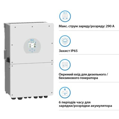 Iнвертор Deye SUN-16K-SG01LP1-EU Wi-Fi (MPPT:3, LV, 1 фаза)