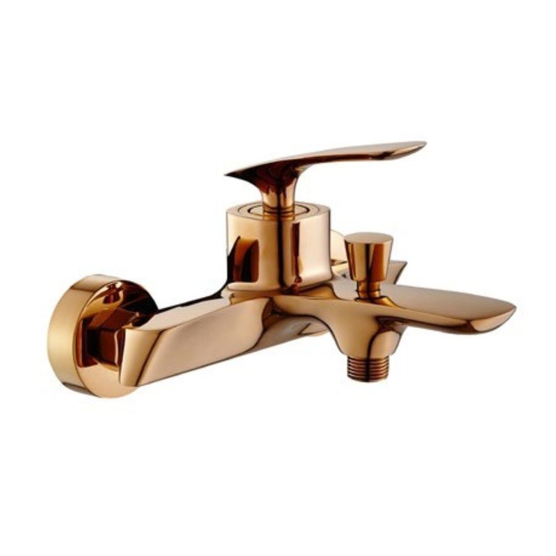 Rose Gold Bath Mixer with Hand Shower, Hose and Bracket