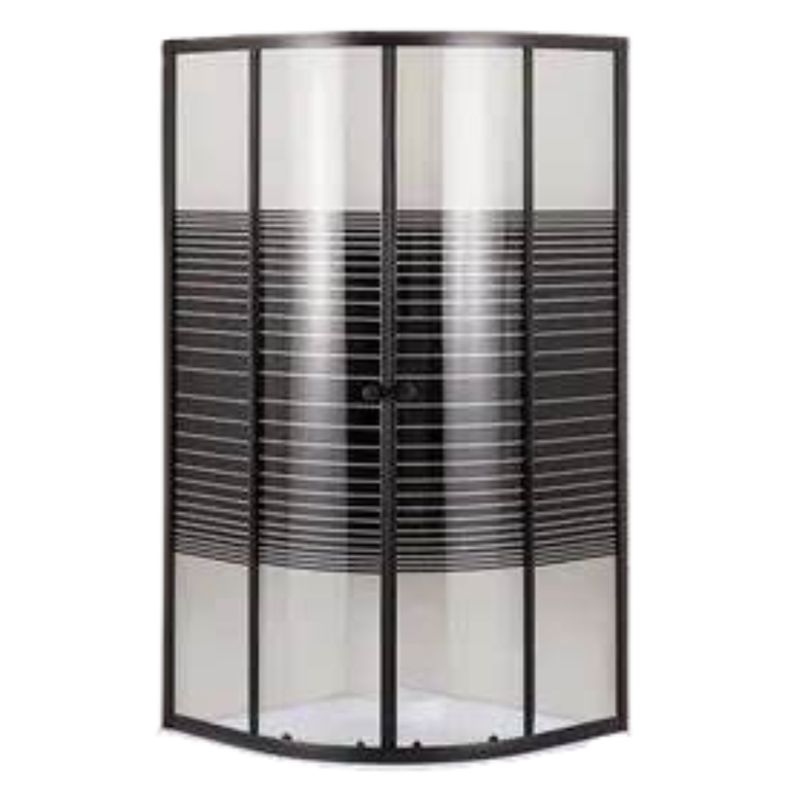 Shower Door Quarter Round Black Lines 900