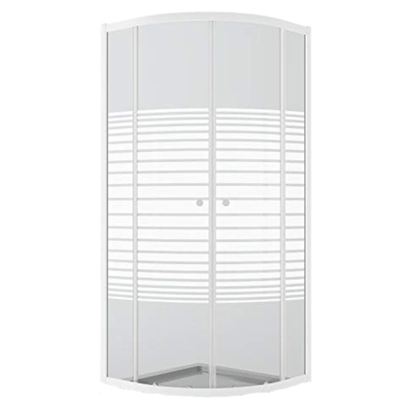 Shower Door Quarter Round White Lines 900