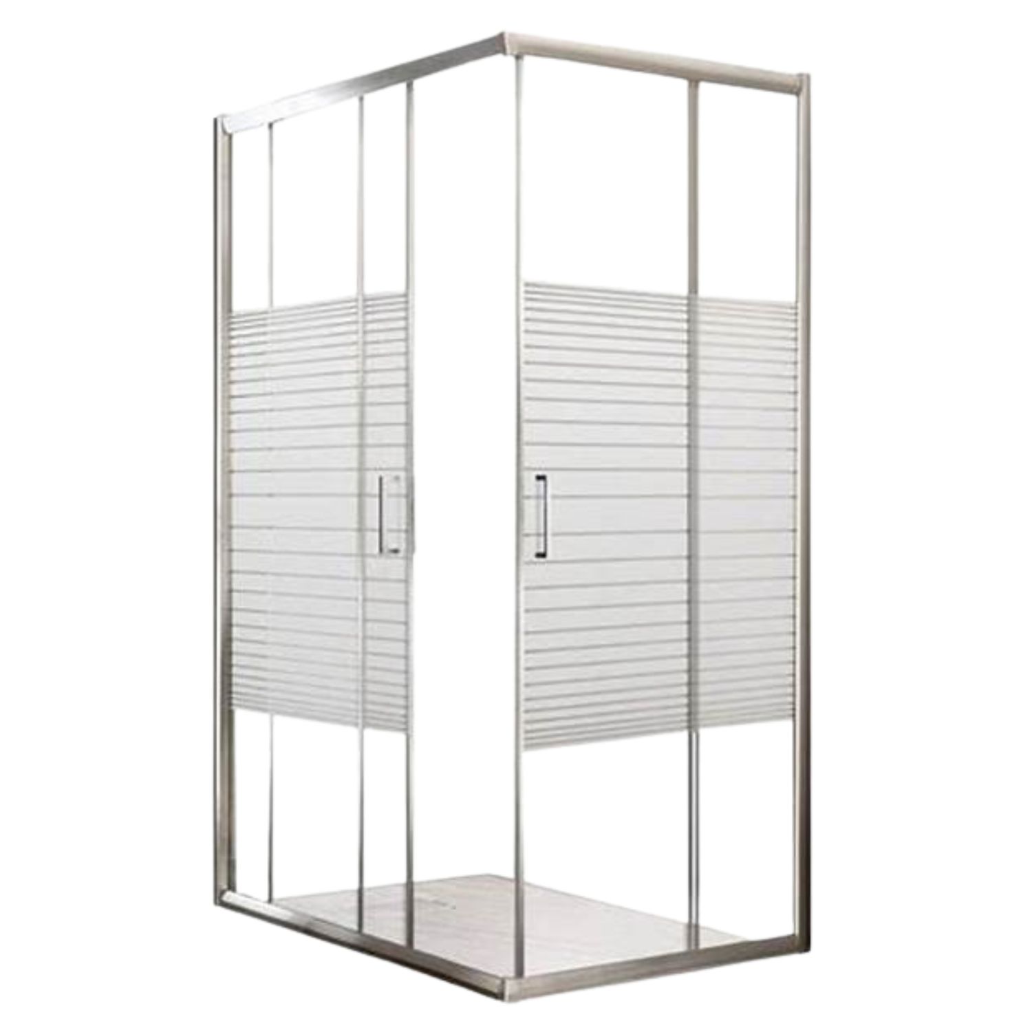 Shower Door Corner Entry White Lines 900