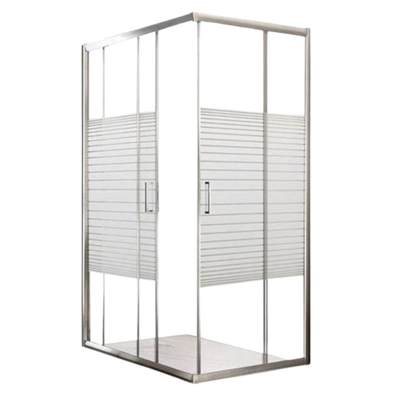 Shower Door Corner Entry White Lines 900