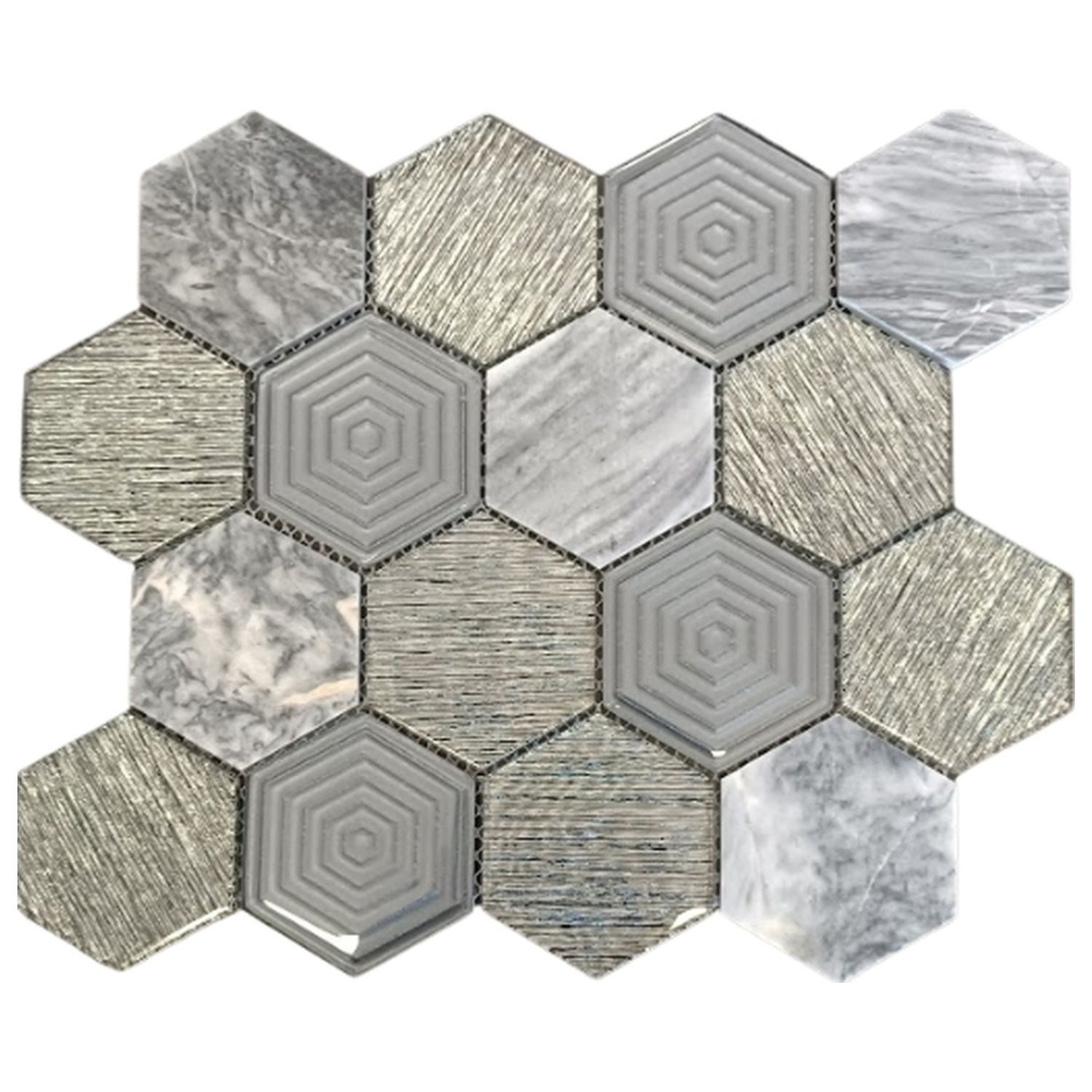 Mosaic Opal Hex (Per Sheet)