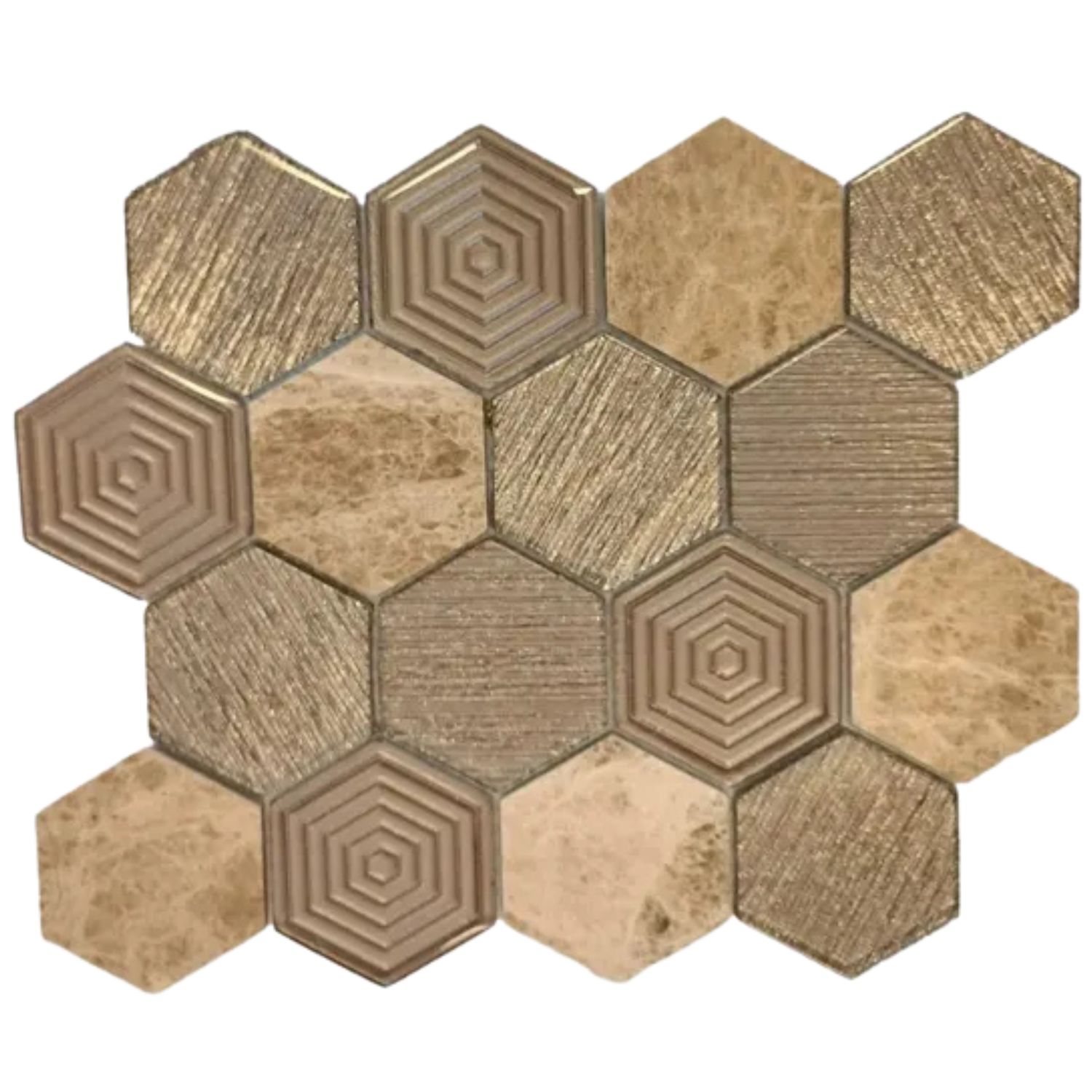 Mosaic Amber Hex (Per Sheet)