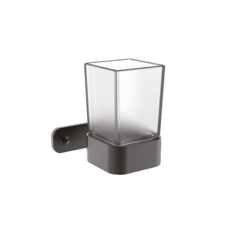 Onyx Black Toothbrush Tumbler Holder