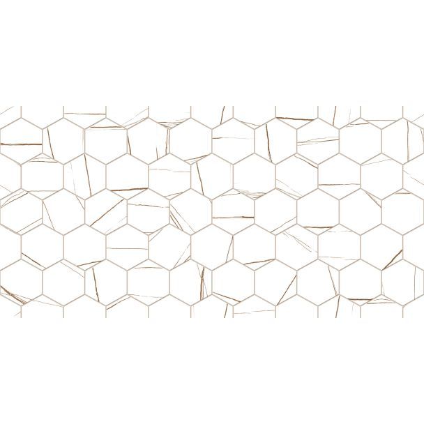 300 x 600mm Ceramic Art Tiles 0.9m² - Marble Honeycomb