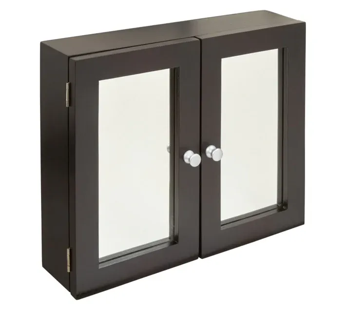 Double Mirror Cabinet Black
