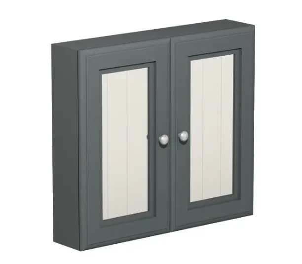 Double Mirror Cabinet Grey