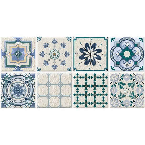 300 x 600mm Ceramic Art Tiles 0.9m² - Azulejo