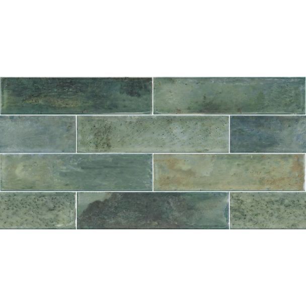 300 x 600mm Ceramic Art Tiles 0.9m² - Classic Green