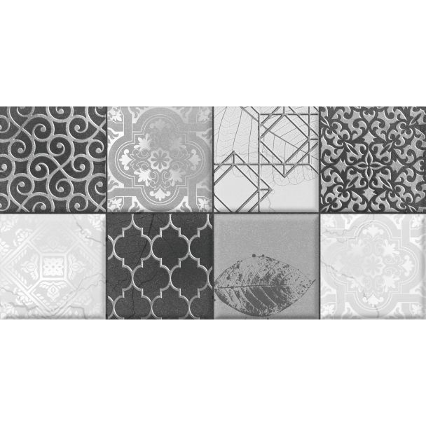 300 x 600mm Ceramic Art Tiles 0.9m² - Azulejo Grey