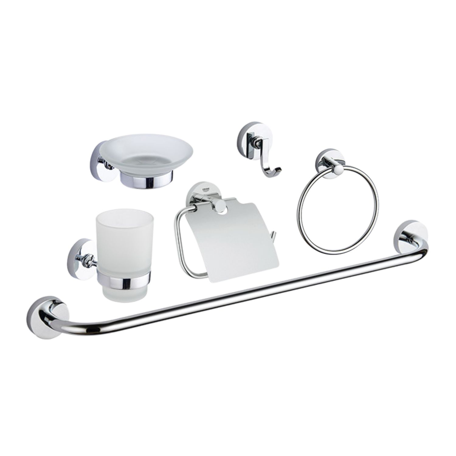 Bathroom Accessories Set 6 Piece - Chrome