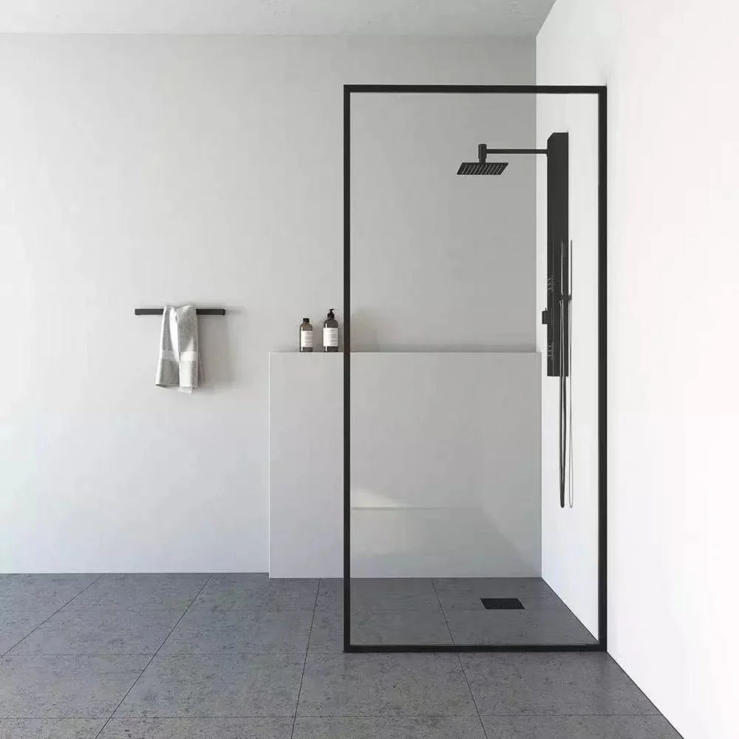 Shower Screen Black Frame 1.2m x 2m