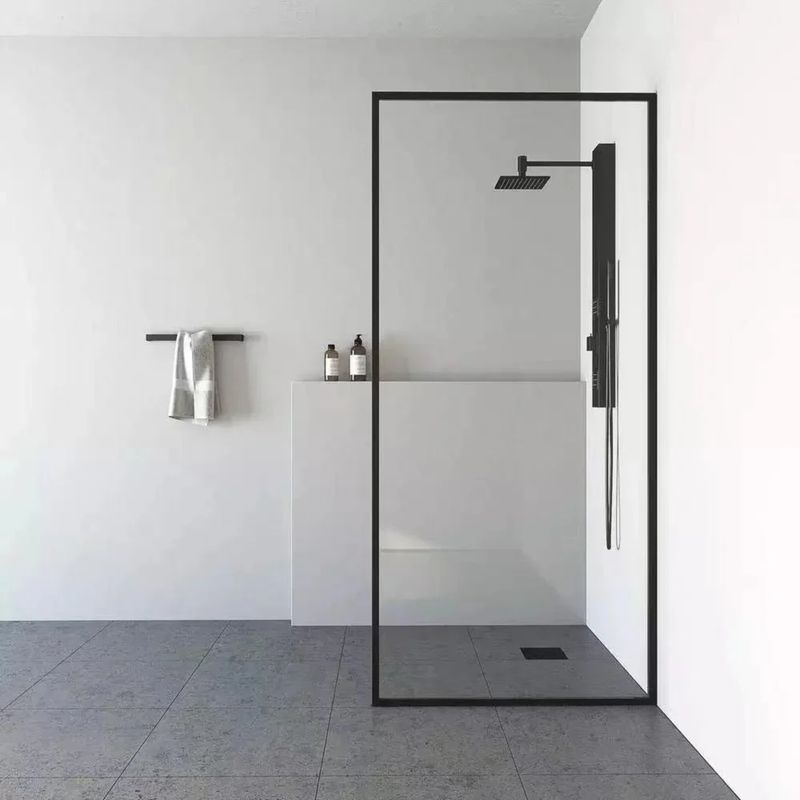 Shower Screen Black Frame 1.2m x 2m