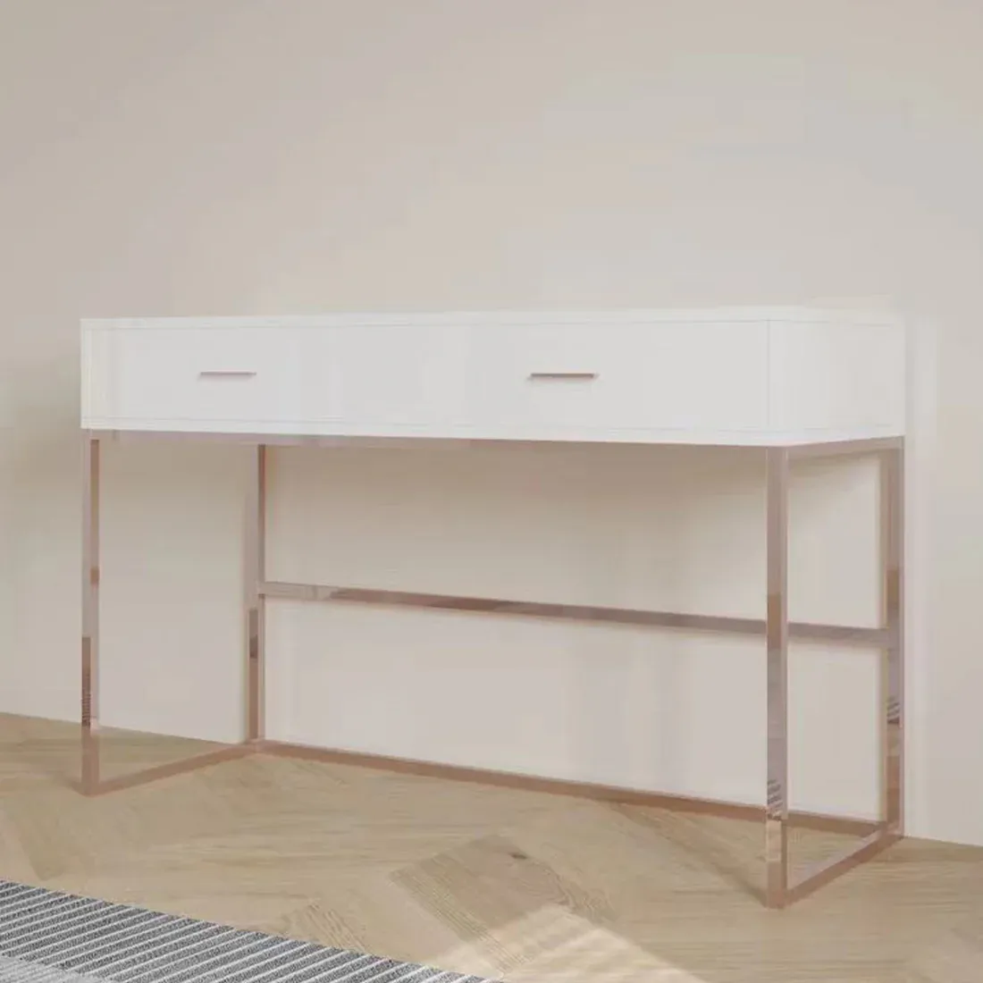 Dressing Table - White &amp; Rose Gold