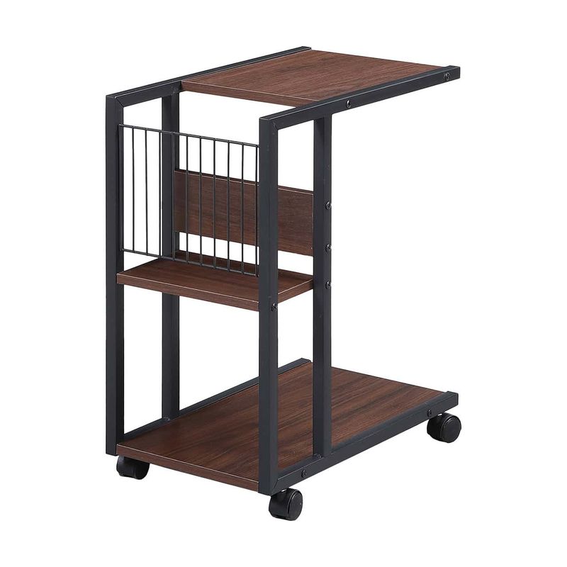 Side Table With Wheels - Walnut