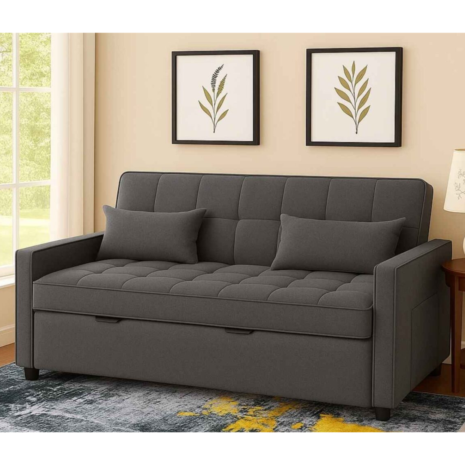 2 Seater Pull Out Couch - Grey