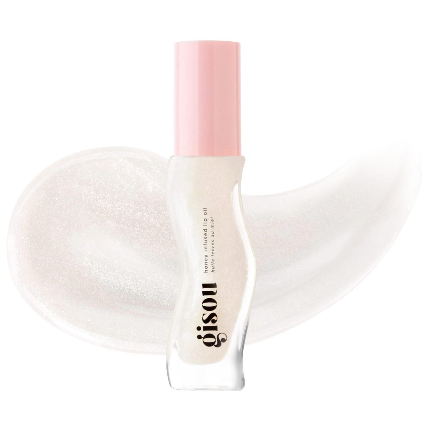 Gisou - Honey Infused Hydrating Lip Oil | Coconut Frost - Clear Crystal Shimmer