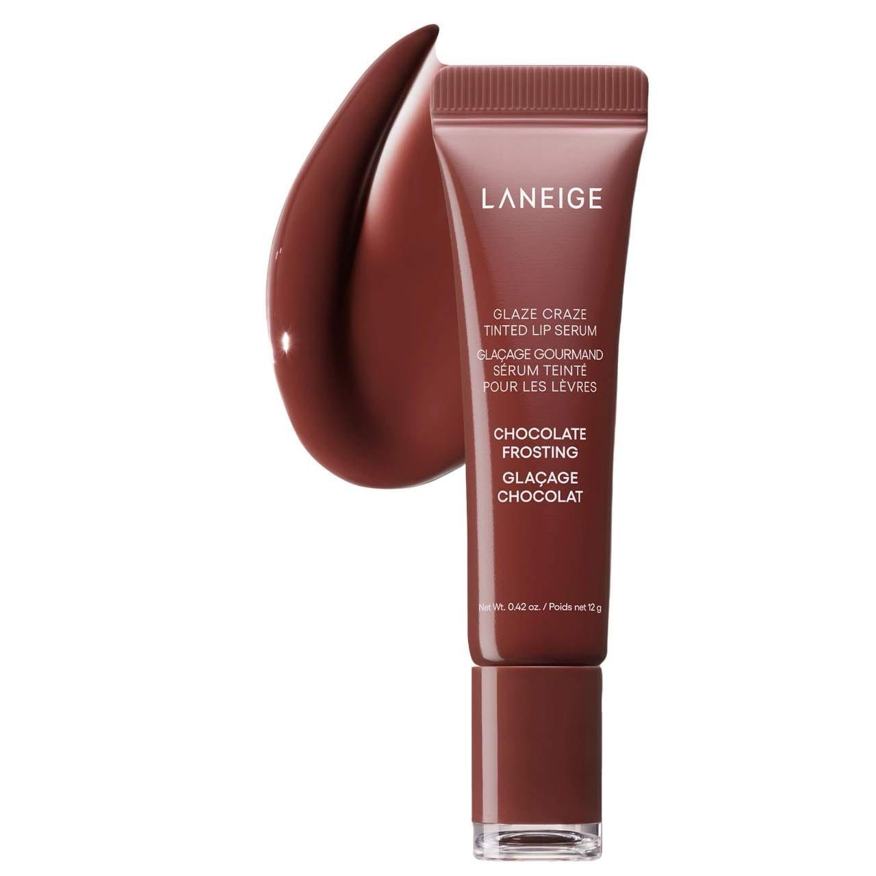 LANEIGE - Glaze Craze Tinted Polypeptide Lip Serum | Chocolate Frosting - Warm Brown