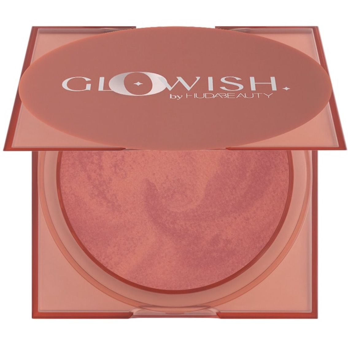 Huda Beauty - GloWish Cheeky Vegan Soft Glow Powder Blush | 02 Caring Coral - mid toned rosey coral